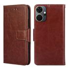 For Itel P55+ 4G Crystal Texture Leather Phone Case(Brown) - 1