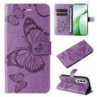 For OnePlus Nord CE4 3D Butterfly Embossed Flip Leather Phone Case(Purple) - 1