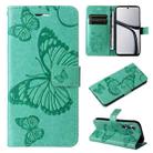 For Realme C65 4G 3D Butterfly Embossed Flip Leather Phone Case(Green) - 1