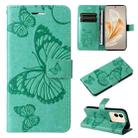 For vivo V29e Global / Y200 5G Global 3D Butterfly Embossed Flip Leather Phone Case(Green) - 1