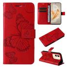 For vivo V29e Global / Y200 5G Global 3D Butterfly Embossed Flip Leather Phone Case(Red) - 1