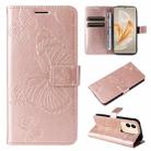 For vivo V29e Global / Y200 5G Global 3D Butterfly Embossed Flip Leather Phone Case(Rose Gold) - 1