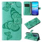 For vivo V40 SE 5G / Y100 IDN 3D Butterfly Embossed Flip Leather Phone Case(Green) - 1