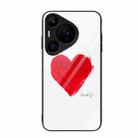 For Huawei Pura 70 Pro Colorful Painted Glass Phone Case(Love) - 1