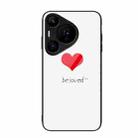 For Huawei Pura 70 Pro Colorful Painted Glass Phone Case(Red Heart) - 1