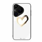 For Huawei Pura 70 Pro Colorful Painted Glass Phone Case(Golden Love) - 1