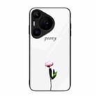 For Huawei Pura 70 Pro Colorful Painted Glass Phone Case(A Flower) - 1