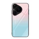 For Huawei Pura 70 Pro Colorful Painted Glass Phone Case(Blue Sky) - 1