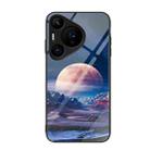 For Huawei Pura 70 Pro Colorful Painted Glass Phone Case(Moon Hill) - 1