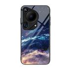 For Huawei Pura 70 Ultra Colorful Painted Glass Phone Case(Starry Sky) - 1