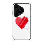 For Huawei Pura 70 Colorful Painted Glass Phone Case(Love) - 1