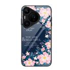 For Huawei Pura 70 Colorful Painted Glass Phone Case(Flower) - 1