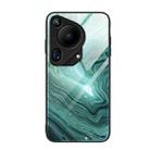 For Huawei Pura 70 Ultra Marble Pattern Glass Protective Phone Case(Water Waves) - 1