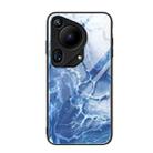 For Huawei Pura 70 Ultra Marble Pattern Glass Protective Phone Case(Blue Ocean) - 1