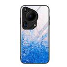 For Huawei Pura 70 Ultra Marble Pattern Glass Protective Phone Case(Ocean Waves) - 1