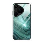 For Huawei Pura 70 Pro Marble Pattern Glass Protective Phone Case(Water Waves) - 1