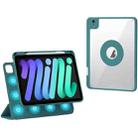 For iPad mini 6 / mini 2024 Rotatable Magnetic Detachable Leather Tablet Case with Pen Slot(Dark Green) - 1