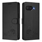 For Google Pixel 9a Cat Rat Embossed Pattern RFID Leather Phone Case with Lanyard(Black) - 2