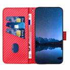 For Motorola Moto G55 YX0070 Carbon Fiber Buckle Leather Phone Case with Lanyard(Red) - 3