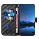 For Motorola Moto G 2025 YX0070 Carbon Fiber Buckle Leather Phone Case with Lanyard(Black) - 3