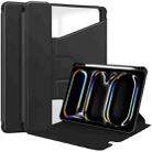 For iPad Pro 13 2024 Transparent Rotation Smart Leather Tablet Case(Black) - 1