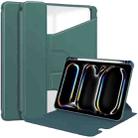 For iPad Pro 13 2024 Transparent Rotation Smart Leather Tablet Case(Dark Green) - 1