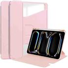 For iPad Pro 13 2024 Transparent Rotation Smart Leather Tablet Case(Pink) - 1