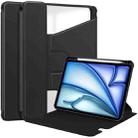 For iPad Air 13 2024 Transparent Rotation Smart Leather Tablet Case(Black) - 1