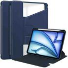 For iPad Air 13 2024 Transparent Rotation Smart Leather Tablet Case(Dark Blue) - 1