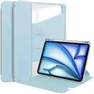 For iPad Air 11 2024 Transparent Rotation Smart Leather Tablet Case(Sky Blue) - 1