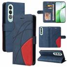 For OnePlus Nord CE4 Dual-color Splicing Flip Leather Phone Case(Blue) - 1