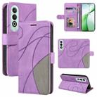 For OnePlus Nord CE4 Dual-color Splicing Flip Leather Phone Case(Purple) - 1