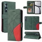 For Realme C65 4G Dual-color Splicing Flip Leather Phone Case(Green) - 1