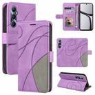 For Realme C65 4G Dual-color Splicing Flip Leather Phone Case(Purple) - 1