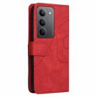 For Realme 14x 5G Dual-color Splicing Flip Leather Phone Case(Red) - 3