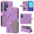 For vivo V40 SE 5G / Y100 IDN Dual-color Splicing Flip Leather Phone Case(Purple) - 1