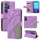 For vivo Y200e 5G Global / V30 Lite India Dual-color Splicing Flip Leather Phone Case(Purple) - 1