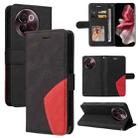 For vivo V30E / V40 Lite Global Dual-color Splicing Flip Leather Phone Case(Black) - 1