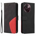 For vivo V30E / V40 Lite Global Dual-color Splicing Flip Leather Phone Case(Black) - 2