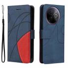 For vivo Y39 5G Global Dual-color Splicing Flip Leather Phone Case(Blue) - 2
