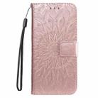 For iPhone 16 Pro Max Embossed Sunflower Pattern Flip Leather Phone Case(Rose Gold) - 2