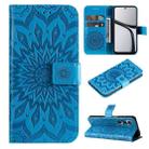 For Realme C65 4G Embossed Sunflower Pattern Flip Leather Phone Case(Blue) - 1