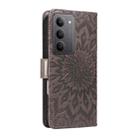 For Realme 14x 5G Global Embossed Sunflower Pattern Flip Leather Phone Case(Grey) - 3