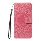 For Realme 14x 5G Global Embossed Sunflower Pattern Flip Leather Phone Case(Pink) - 2