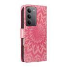 For Realme 14x 5G Global Embossed Sunflower Pattern Flip Leather Phone Case(Pink) - 3