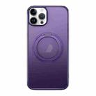 For iPhone 12 Pro Max MagSafe Holder PC Hybrid TPU Phone Case(Matte Purple) - 1