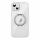 For iPhone 14 Plus MagSafe Holder PC Hybrid TPU Phone Case(Transparent White) - 1