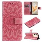 For vivo V29e Global / Y200 5G Global Embossed Sunflower Pattern Flip Leather Phone Case(Pink) - 1