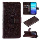 For vivo V40 SE 5G / Y100 IDN Embossed Sunflower Pattern Flip Leather Phone Case(Brown) - 1