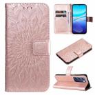 For vivo V40 SE 5G / Y100 IDN Embossed Sunflower Pattern Flip Leather Phone Case(Rose Gold) - 1